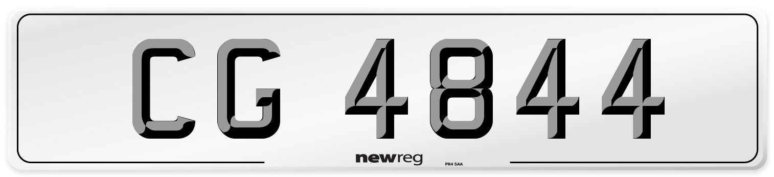 CG 4844 Number Plate from New Reg